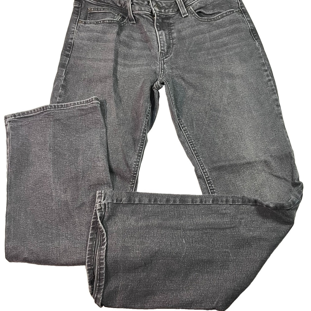 Levis Superlow Bootcut Stretch Jeans Womens 31x32 Black Wash Denim EUC